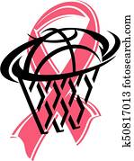 pink cancer ribbon and basketball pink cancer ribbon and basketball