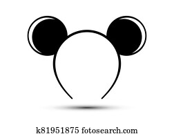 Round ears mask mouse vector isolated on white background Round ears mask mouse vector isolated on white background