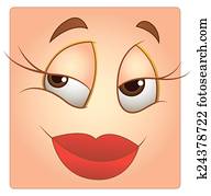 Thick Sexy Lips Smiley Character Clip Art | k13039076 | Fotosearch