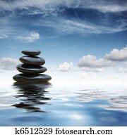 Zen stones in water