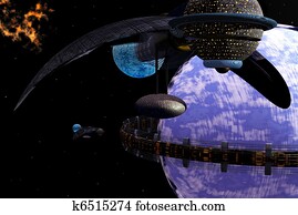 צלצל, עיר, מסביב, כוכב לכת