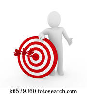 3, ember, céltábla, piros