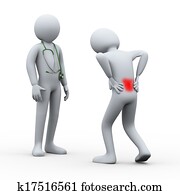 3d person with back pain visiting doctor 3d person with back pain visiting doctor
