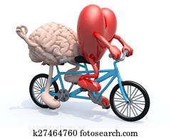 agyonüt, és, szív, lovaglás, tandem bicikli