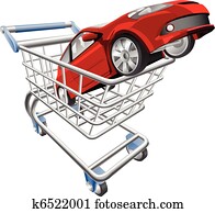 Car shopping cart concept Car shopping cart concept