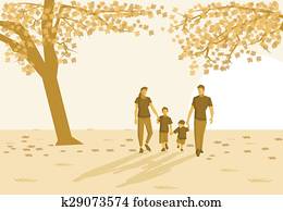 familia, en el parque