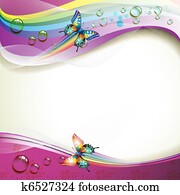 fundo, com, borboletas