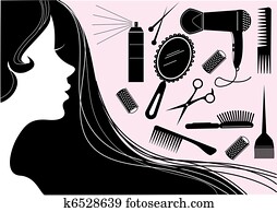 haar- art, schoenheit, element., vektor, salon haar- art, schoenheit, element., vektor, salon