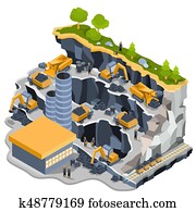 isometric illustration coal mining quarry isometric illustration coal mining quarry
