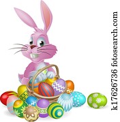 ביצים של חג ההפסחה, ורוד, שפן