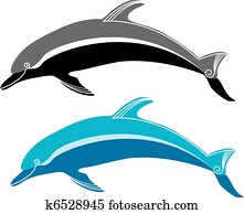 וקטור, דולפין, ו, sea., סמל