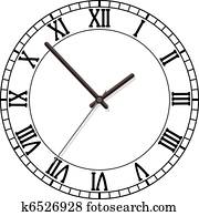 חוגה של שעון, עם, רומאי, מספרים