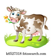 ציור היתולי, אופי, של, פרה