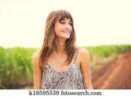 Beautiful Woman Smiling, Laughing, Fashion Lifestyle