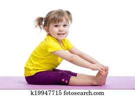 child girl doing fitness exercises child girl doing fitness exercises