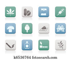 Different kind of drug icons Different kind of drug icons