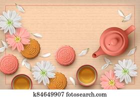 Floral tea party card Floral tea party card