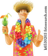 man cocktail hawaii wreath hat man cocktail hawaii wreath hat