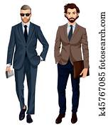 Modern fashionable businessmen