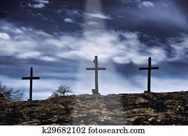 Old Wooden Crosses.