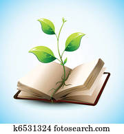 Plant Growing in Open Book Plant Growing in Open Book