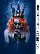 rainha, de, mortos, assustador, dia das bruxas, femininas