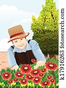 Senior woman gardening