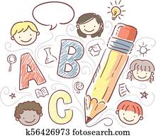 Stickman Kids Creative Writing Illustration Stickman Kids Creative Writing Illustration