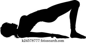 צללית, ילדה, ב, ה, יוגה, גשור