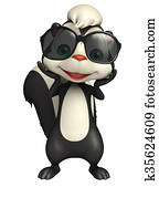 cute Skunk cartoon character with sunglass cute Skunk cartoon character with sunglass