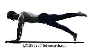 man pilates exercises fitness isolated man pilates exercises fitness isolated