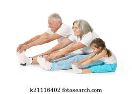  Senior couple exercising