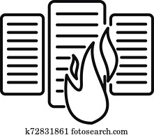 Server firewall icon, outline style Server firewall icon, outline style