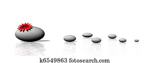 Zen stones and flower Zen stones and flower