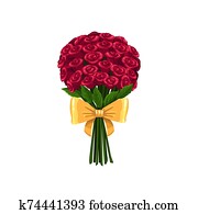 blumenbouquet, freigestellt, rosen, in, bündel blumenbouquet, freigestellt, rosen, in, bündel
