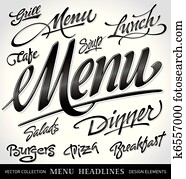 menu headlines set (vector) menu headlines set (vector)
