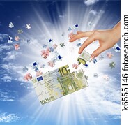 picture of puzzle for a banknote