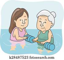 Senior Woman Water Therapy