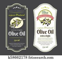 Set of Labels for Olive Oils. Elegant design for olive oil packaging Set of Labels for Olive Oils. Elegant design for olive oil packaging