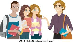 Students Meeting Their Professor