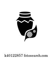 蜂蜜の瓶 アイコン 漫画 スタイル イラスト K Fotosearch
