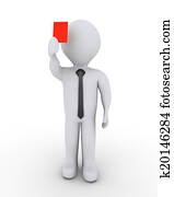 Businessman is showing red card Businessman is showing red card