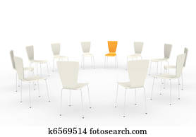 Stock Image of Aerial view of empty chairs in a circle pe0015595 ...