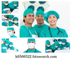 collage, i, kirurger, during, en, kirurgi