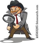 Detective with magnifying glass Detective with magnifying glass