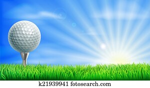 Golf course ball and tee Golf course ball and tee