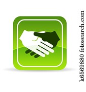 Green Handshake Icon Green Handshake Icon