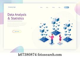 Isometric Expert team for Data Analysis, Business Statistic, Management, Consulting, Marketing. Landing page template concept. Isometric Expert team for Data Analysis, Business Statistic, Management, Consulting, Marketing. Landing page template concept.