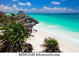 ruins tulum mayan fotosearch