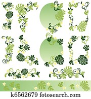 monstera, entwerfen elemente